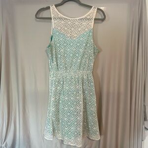 Maurice’s Teal and White Lace Dress Size Medium